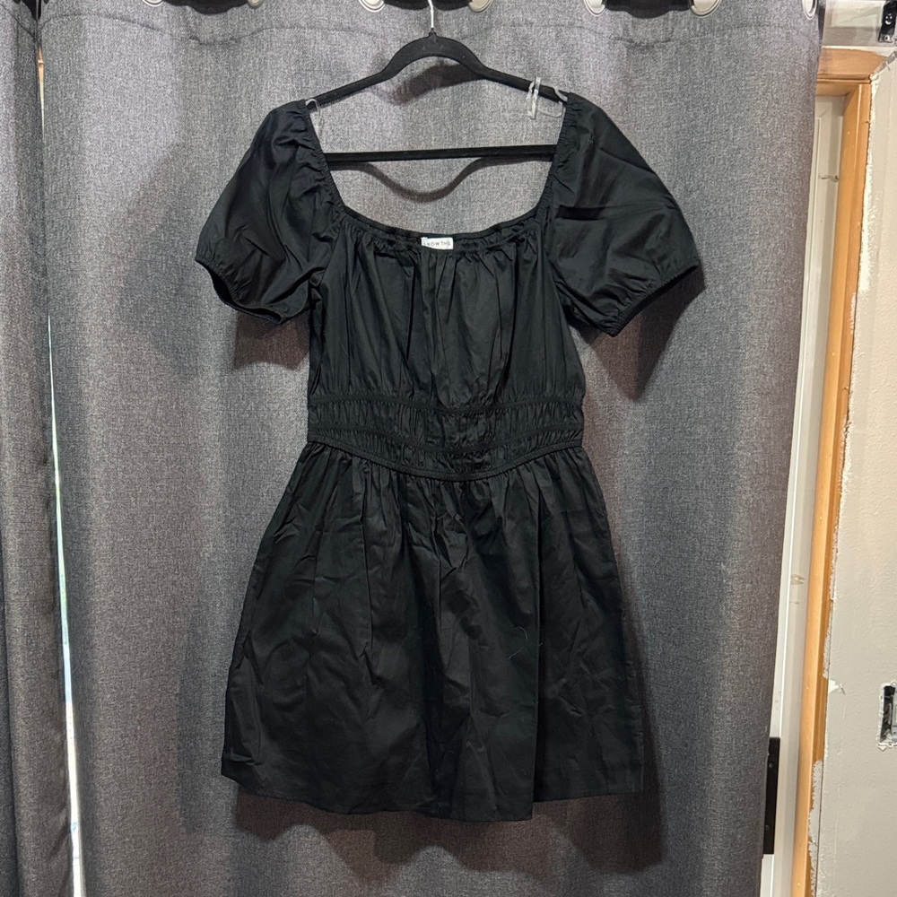 Chic Black Puff Sleeve Mini Dress